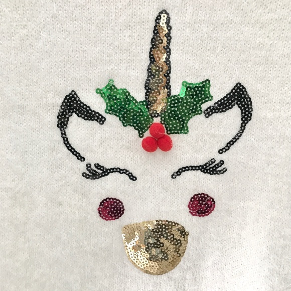 Unicorn Eyelash Sweater Holiday Fleece Pants NWT Girls M 10/12 - Picture 4 of 15